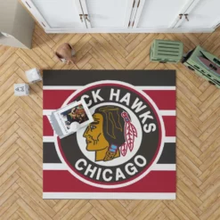 Chicago Blackhawks Famous NHL Hockey Club Rug