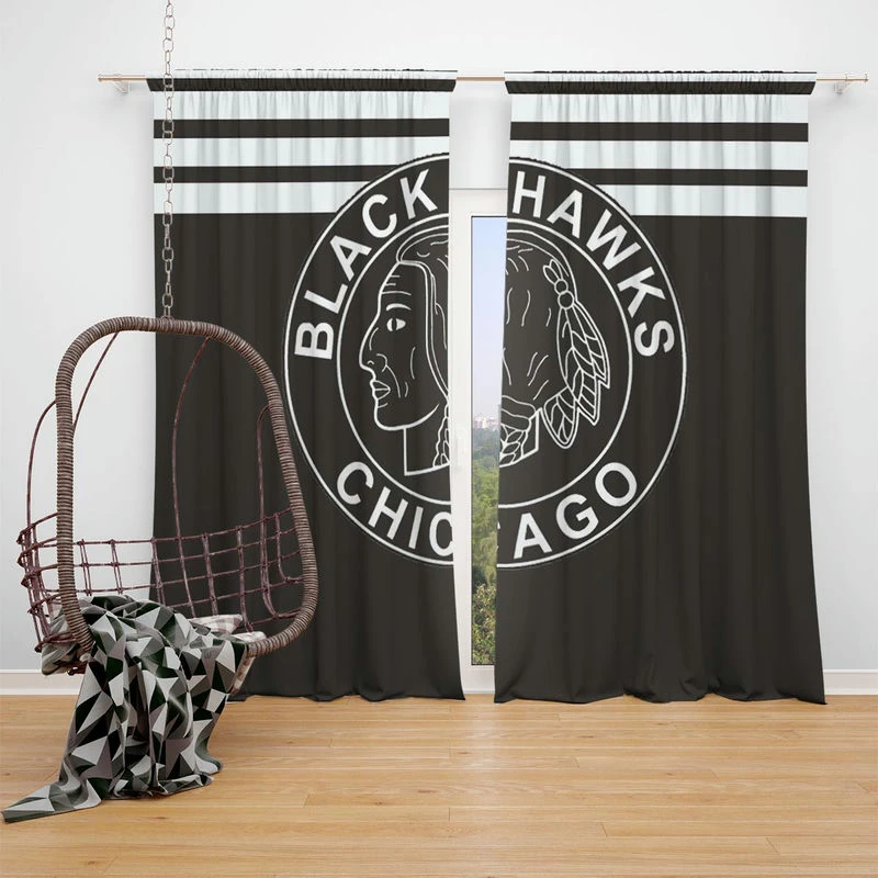 Chicago Blackhawks Top Ranked NHL Hockey Club Window Curtain