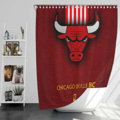 Chicago Bulls Basketball Club Logo Shower Curtain