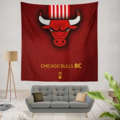 Chicago Bulls Basketball Club Logo Tapestry