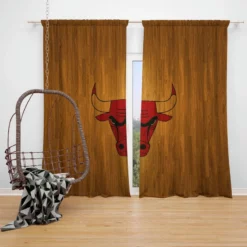 Chicago Bulls Classic NBA Basketball Club Window Curtain
