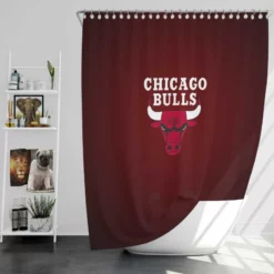 Chicago Bulls Energetic NBA Basketball Team Shower Curtain