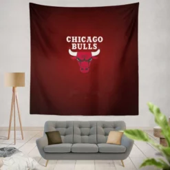 Chicago Bulls Energetic NBA Basketball Team Tapestry