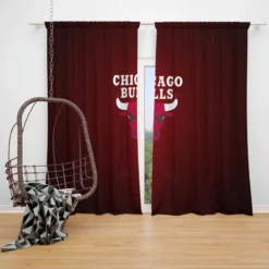 Chicago Bulls Energetic NBA Basketball Team Window Curtain