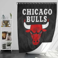Chicago Bulls Famous NBA Basketball Team Shower Curtain