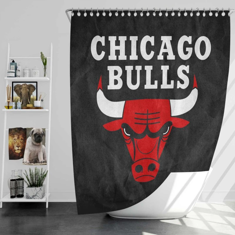 Chicago Bulls Famous NBA Basketball Team Shower Curtain