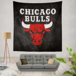 Chicago Bulls Famous NBA Basketball Team Tapestry
