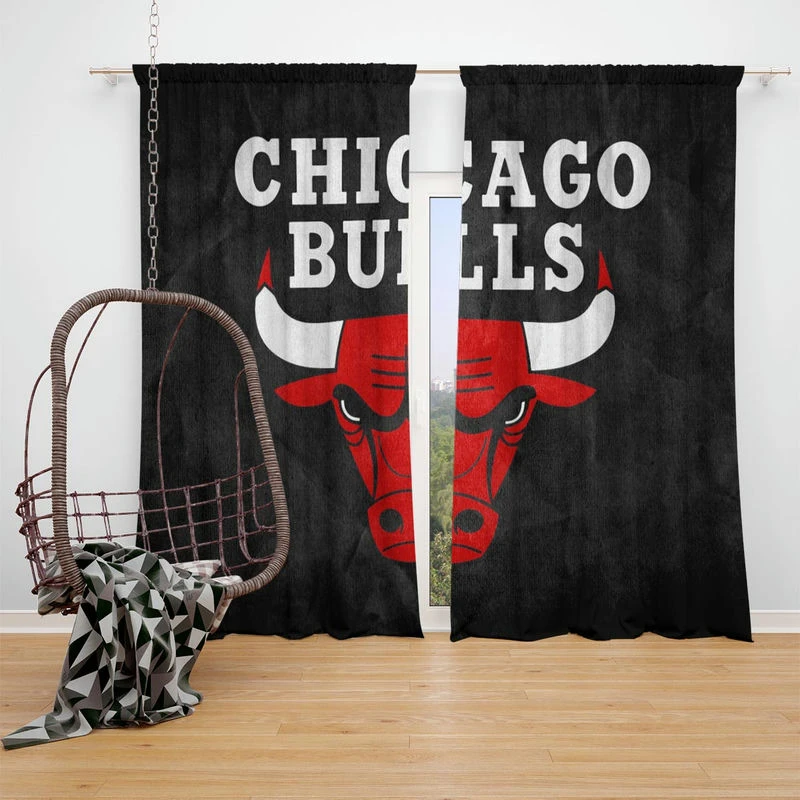 Chicago Bulls Famous NBA Basketball Team Window Curtain