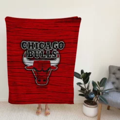 Chicago Bulls Powerful Basketball Club Logo Fleece Blanket
