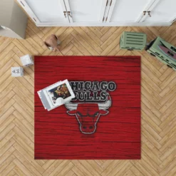 Chicago Bulls Powerful Basketball Club Logo Rug