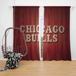 Chicago Bulls Professional NBA Basketball Club Window Curtain