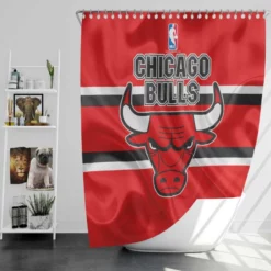 Chicago Bulls Strong Basketball Club Logo Shower Curtain