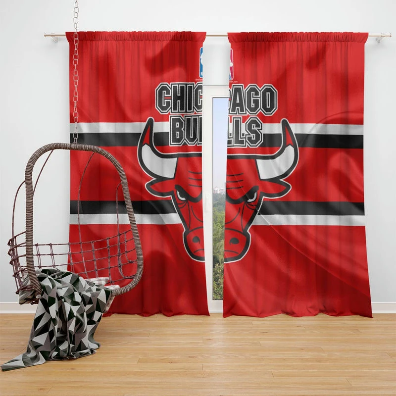 Chicago Bulls Strong Basketball Club Logo Window Curtain