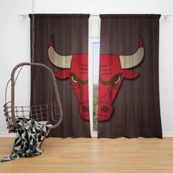 Chicago Bulls Top Ranked NBA Basketball Team Window Curtain