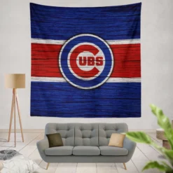 Chicago Cubs Energetic MLB Baseball Team Tapestry
