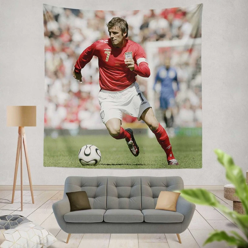 Classic English Fottball Player David Beckham Tapestry