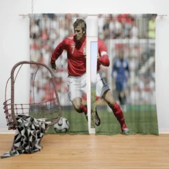 Classic English Fottball Player David Beckham Window Curtain