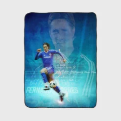 Classic Football Player Fernando Torres Fleece Blanket 1