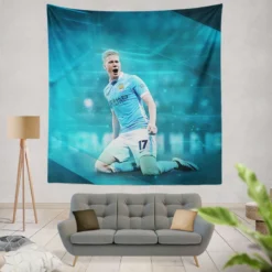 Classic Football Player Kevin De Bruyne Tapestry