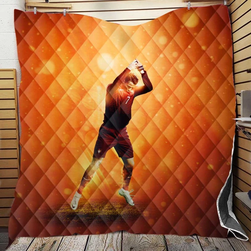 Classic Portugal Footballer Cristiano Ronaldo Quilt Blanket