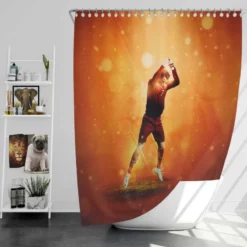 Classic Portugal Footballer Cristiano Ronaldo Shower Curtain