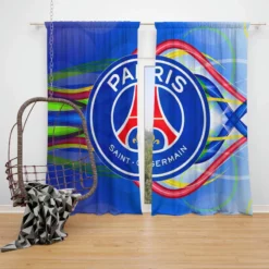 Classic Soccer Team Paris Saint Germain FC Window Curtain