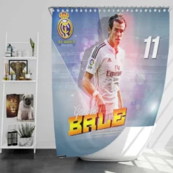 Classic Welsh Football player Gareth Bale Shower Curtain