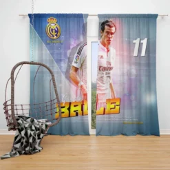 Classic Welsh Football player Gareth Bale Window Curtain