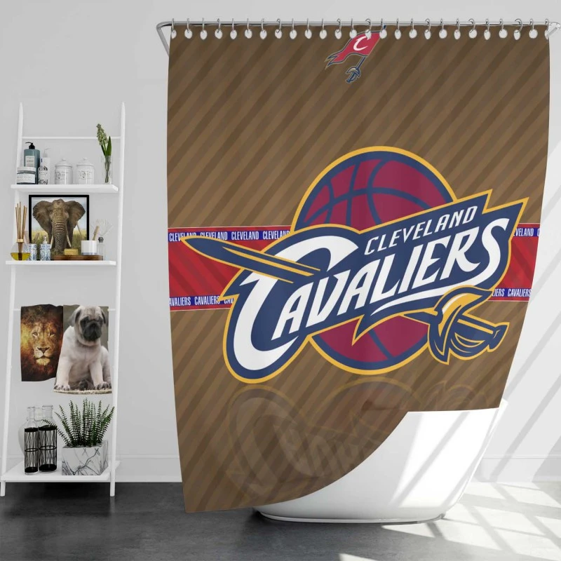 Cleveland Cavaliers Energetic NBA Basketball Team Shower Curtain