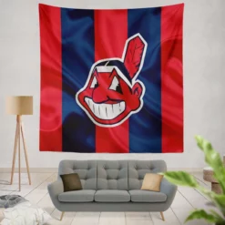 Cleveland Indians Energetic MLB Baseball Team Tapestry