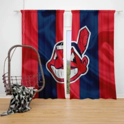 Cleveland Indians Energetic MLB Baseball Team Window Curtain