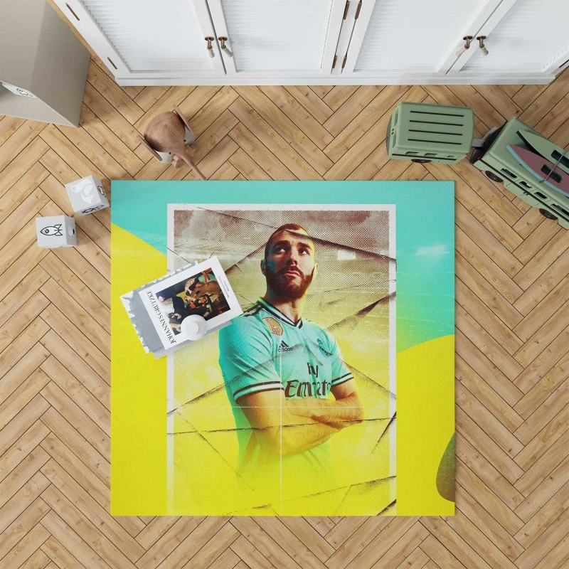 Clever Madrid sports Player Karim Benzema Rug