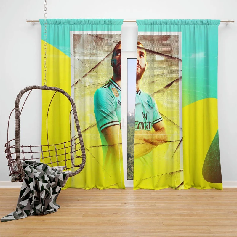 Clever Madrid sports Player Karim Benzema Window Curtain