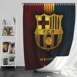 Clever Spanish Football Club FC Barcelona Shower Curtain