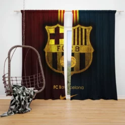 Clever Spanish Football Club FC Barcelona Window Curtain