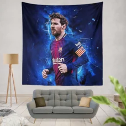 Clever Sports Player Lionel Messi Tapestry