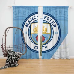 Club World Cup Soccer Team Manchester City FC Window Curtain