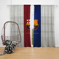 Club World Cup Winning Team FC Barcelona Window Curtain