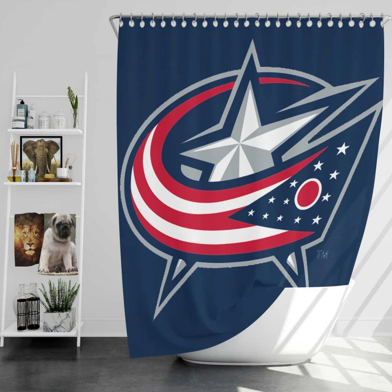 Columbus Blue Jackets Professional Ice Hockey Team Shower Curtain