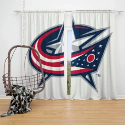 Columbus Blue Jackets Top Ranked Hockey Team Window Curtain