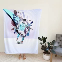 Committed Man City Sports Player Sergio Aguero Fleece Blanket