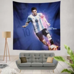 Committed sports Player Lionel Messi Tapestry