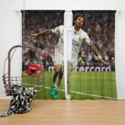 Committed sports Player Marcelo Vieira Window Curtain