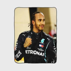 Competing in Formula One for Mercedes Lewis Hamilton Fleece Blanket 1