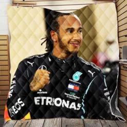 Competing in Formula One for Mercedes Lewis Hamilton Quilt Blanket