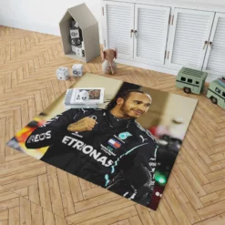 Competing in Formula One for Mercedes Lewis Hamilton Rug 1