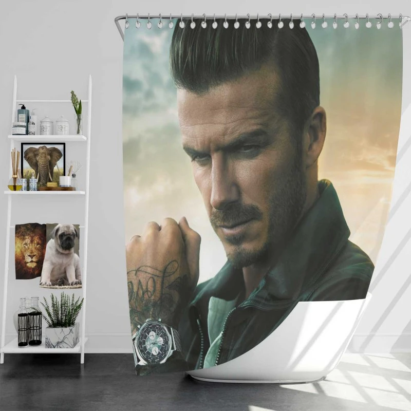 Competitive English Player David Beckham Shower Curtain