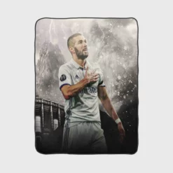 Competitive Football Player Karim Benzema Fleece Blanket 1