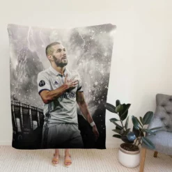 Competitive Football Player Karim Benzema Fleece Blanket