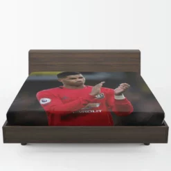 Competitive Football Player Marcus Rashford Fitted Sheet 1